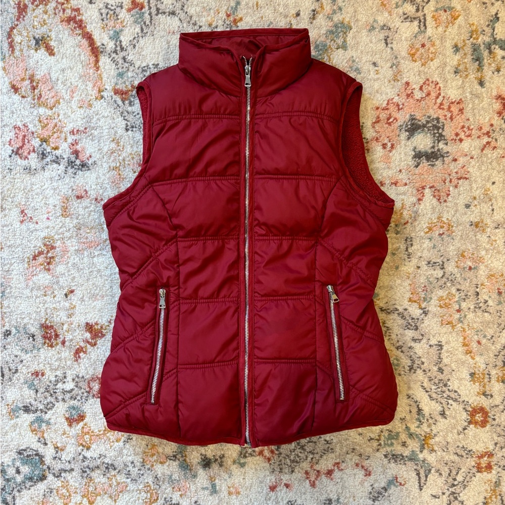 YMI Burgundy Quilted Vest